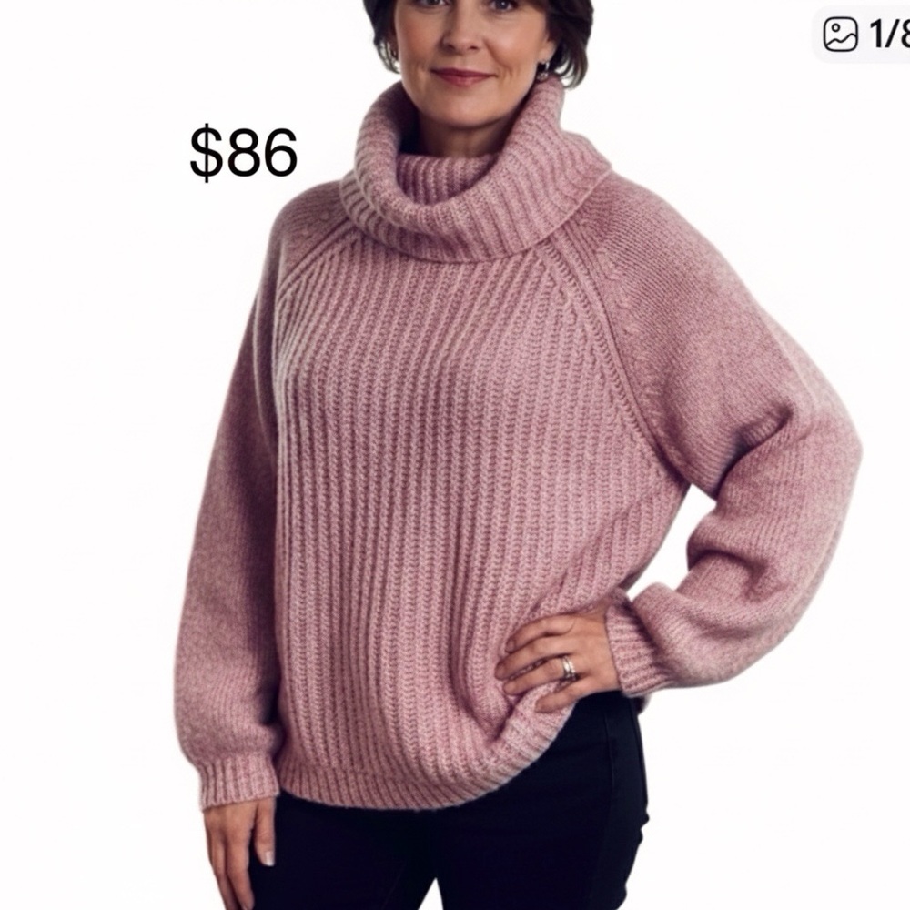 NWT Only Soft Pink Cowl Neck Sweater XL